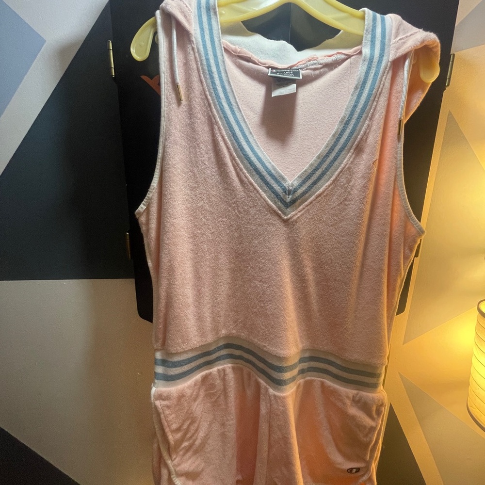 Champion Pink and Gray V-Neck Top